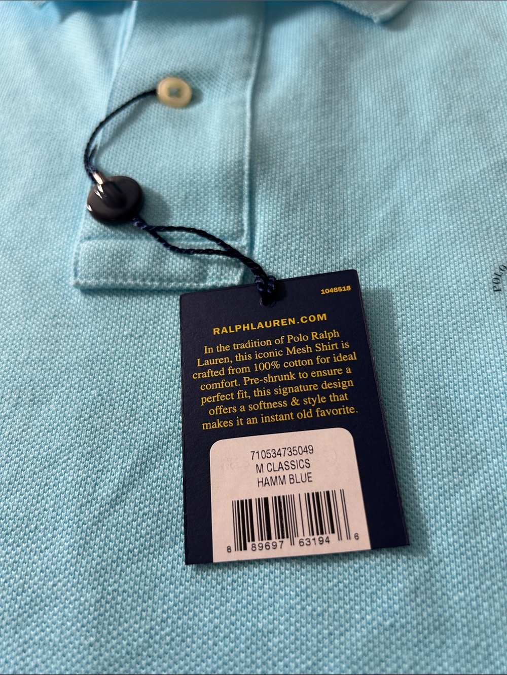 Polo Ralph Lauren Men’s XXL Classic Fit Mesh Polo Shirt Hamm Blue NWT - Picture 7 of 7